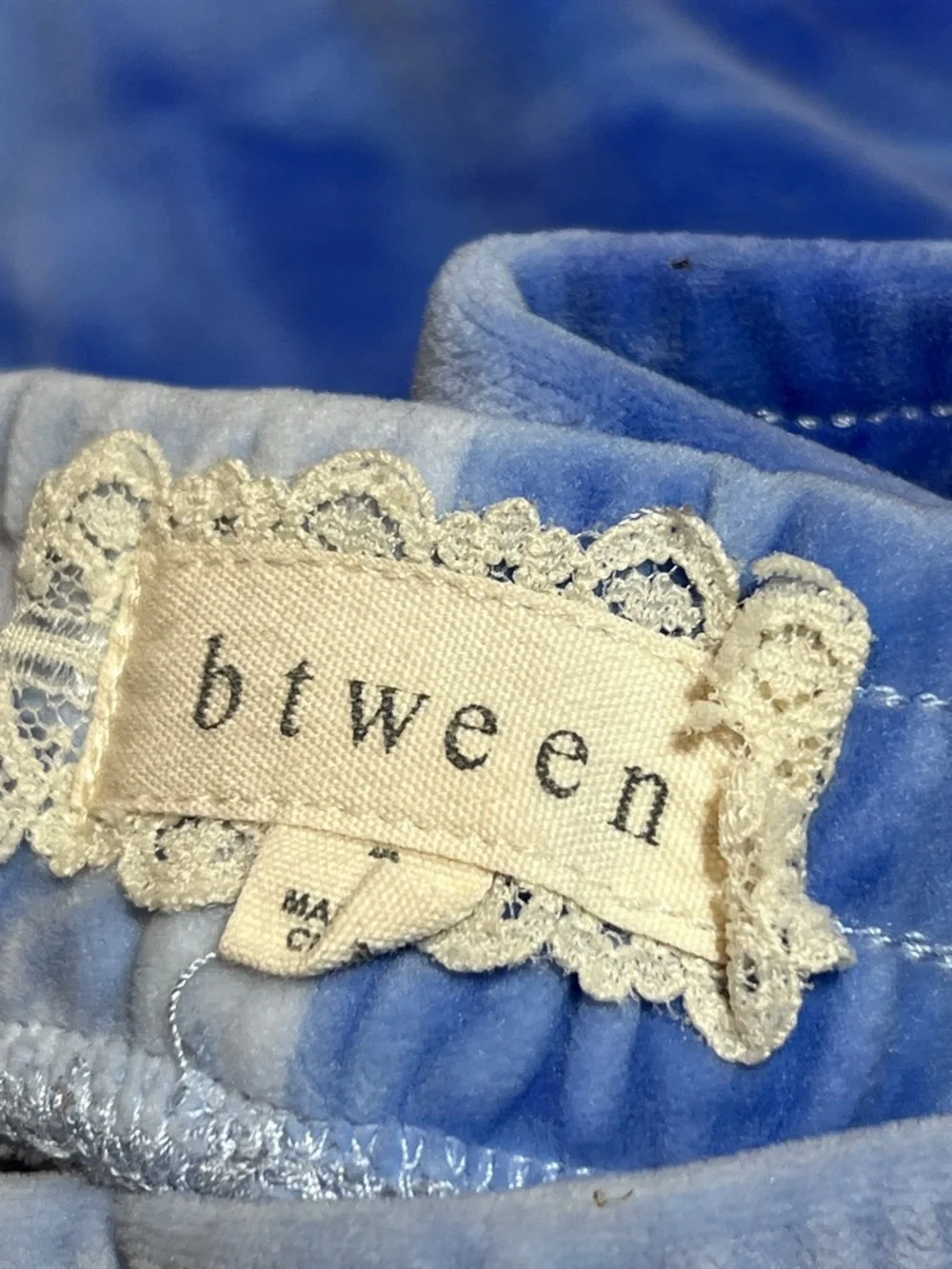 btween Blue Tie-Dye Velour matching pants set Size 7 - Picture 4 of 4